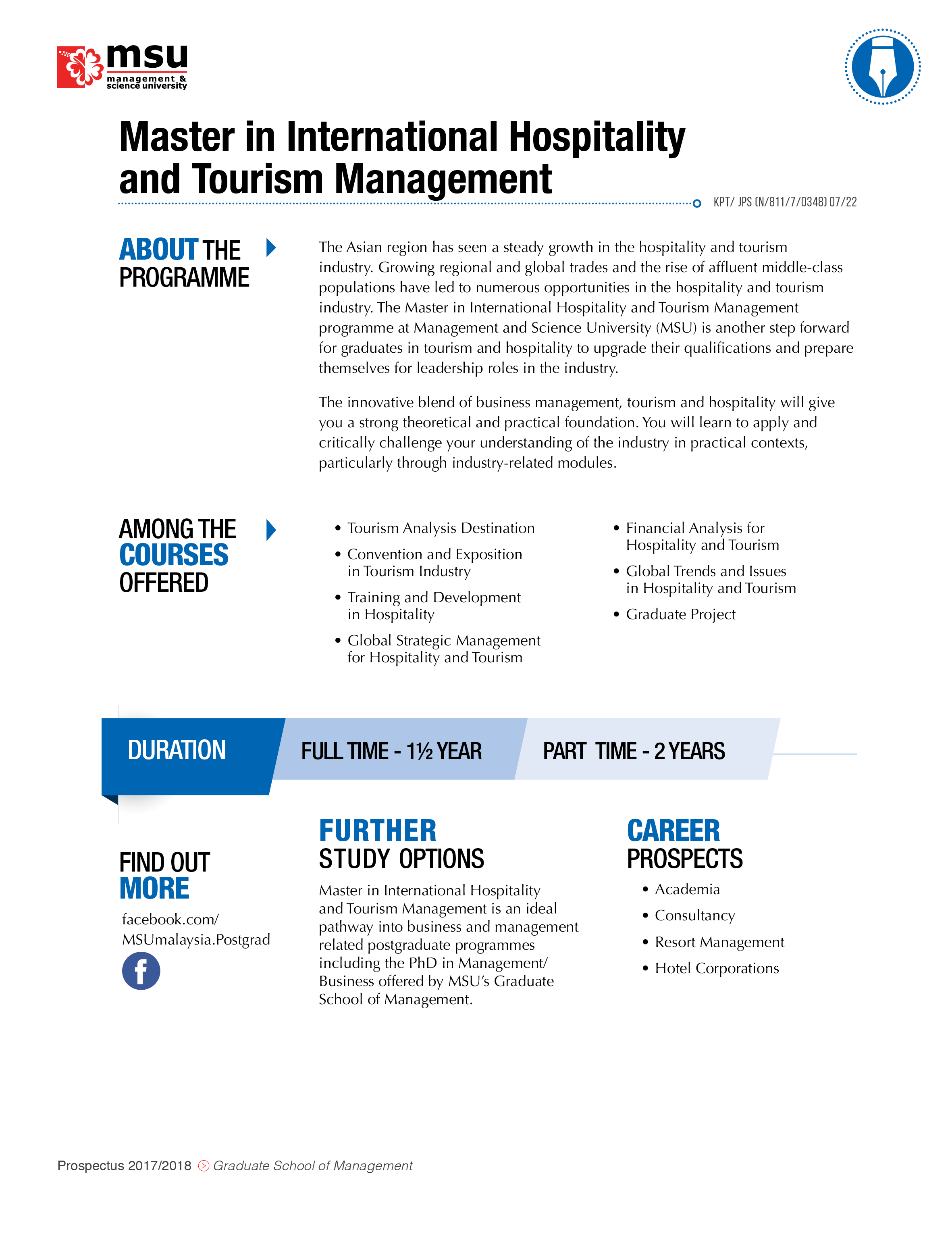 master in tourism & hospitality management